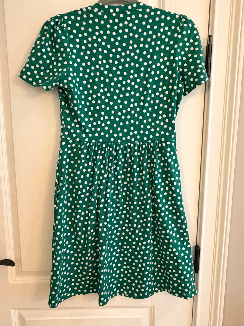 Boden Green Polka Dot Fit & Flare Dress Size 4 - Picture 3 of 9
